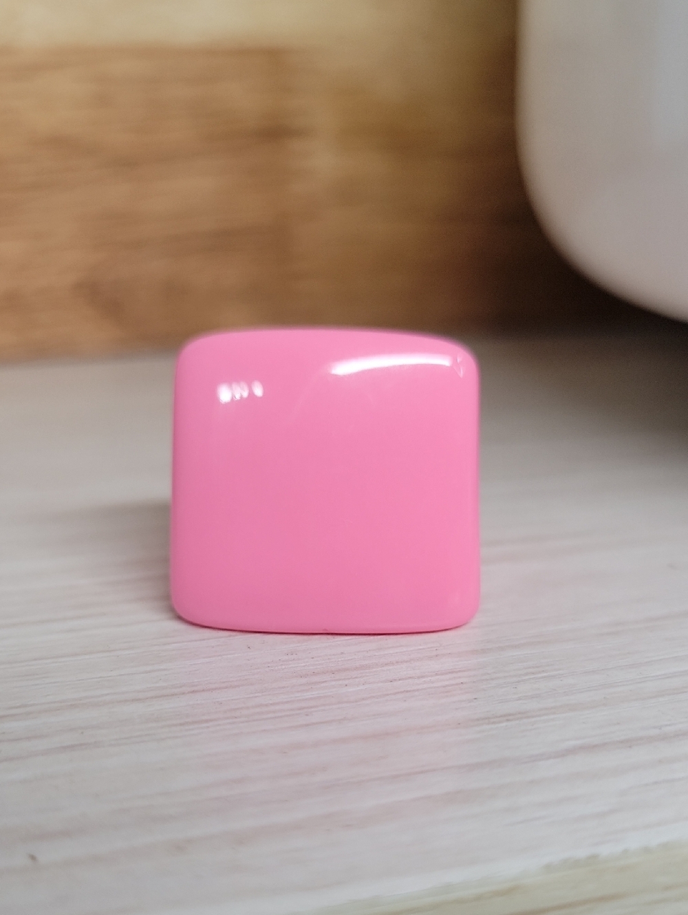 Square Bubble Gum Pink Statement Ring